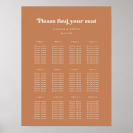 Poster Classement élégant rétro sucre mariage