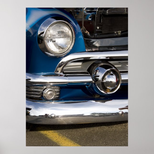 Poster Classic Car Chrome Closeup (Devant)