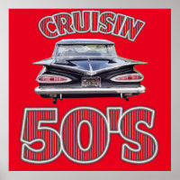 Classic Cars Cruisin Cinquante Poster.