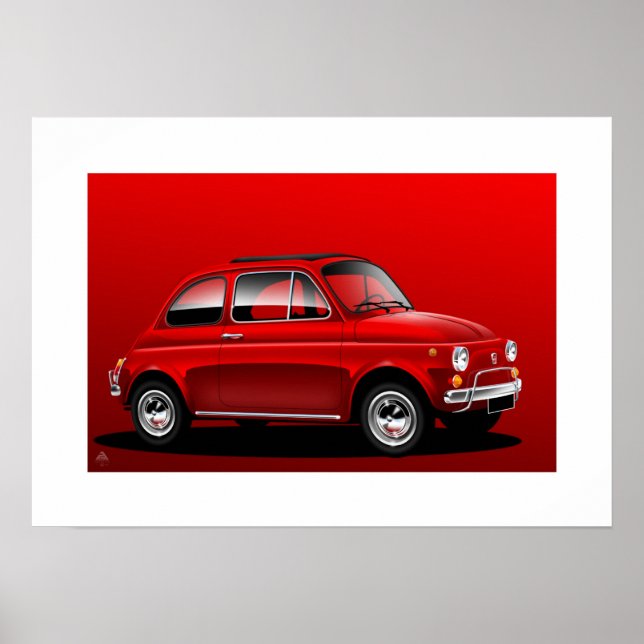Poster Classic Fiat 500 (Devant)
