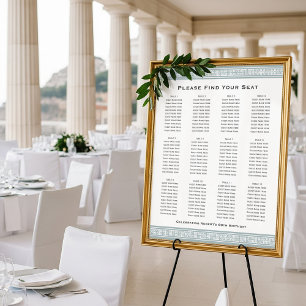 Poster Classic Party Seating Plan 12 Tables Signer gris