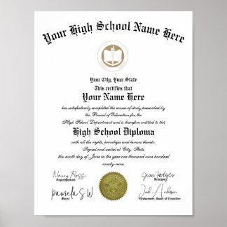 Poster Classic portrait High School Diploma 