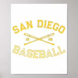 Poster Classic San Diego California Baseball Fan Retro Vi