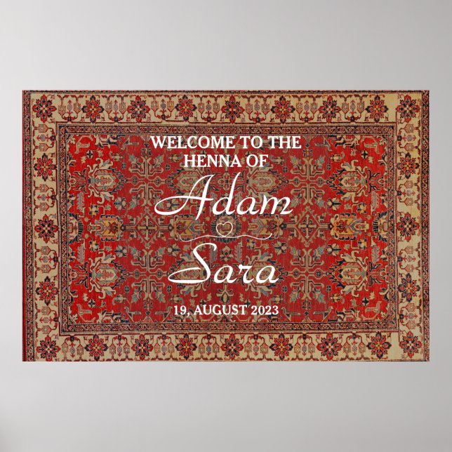 Poster classique Arabesque Rug Henna Welcome Party (Devant)