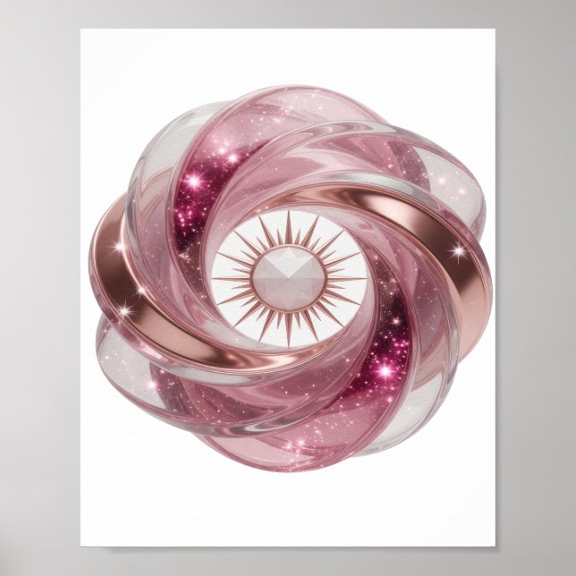 Poster Classique Argent ART ABSTRAIT Design Moderne (Devant)