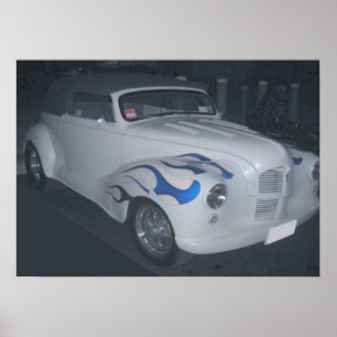 Poster Classique blanc et bleu