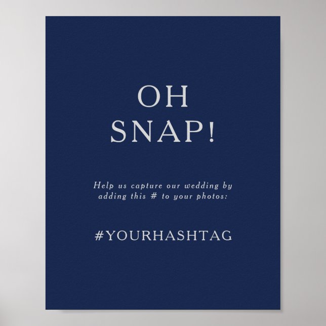 Poster Classique bleu marine | Argent Oh Snap Mariage Has (Devant)