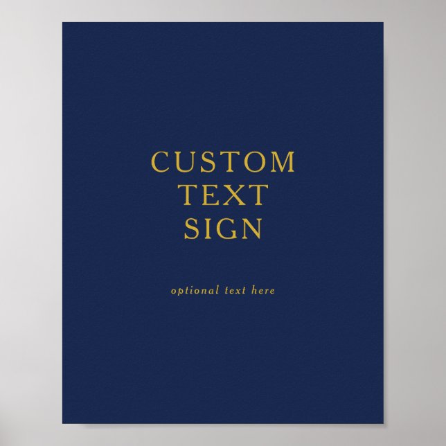 Poster Classique Bleu Marine | Cartes et Cadeaux Personna (Devant)