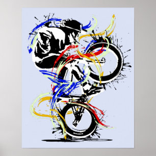 Poster Classique BMX Flatland coloré