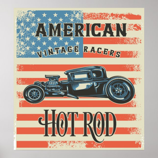 Poster classique de la race Hot rods (Devant)