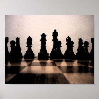 Poster classique des échecs foncés