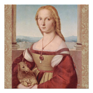 Poster Classique Raphael Lady et Unicorn