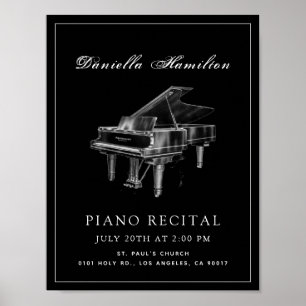 Poster Classique Simple Noir Piano Considérant
