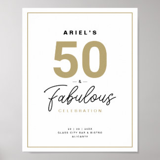 Poster Classy 50 & Fabuleux fête d'anniversaire