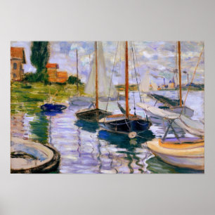 Poster Claude Monet - Bateaux à voile sur la Seine
