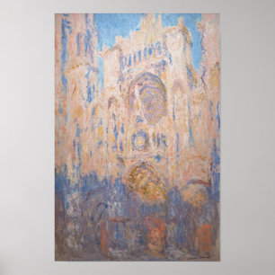 Poster Claude Monet - Cathédrale de Rouen au coucher du s