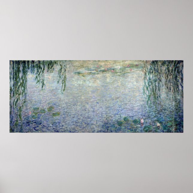 Poster Claude Monet | Centre des Willows de pleurs Nénuph (Devant)