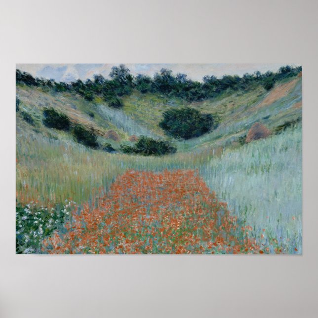 Poster Claude Monet - Champ de pavot dans un creux près d (Devant)