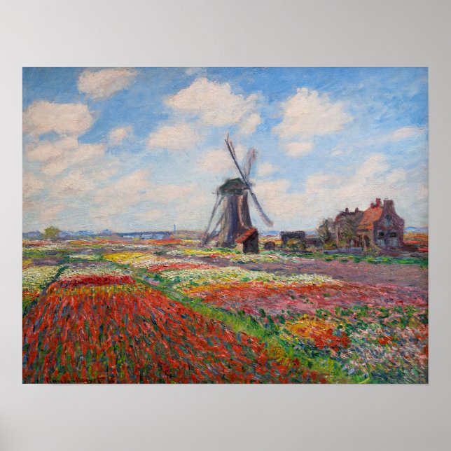 Poster Claude Monet - Champ de Tulipes en Hollande (Devant)