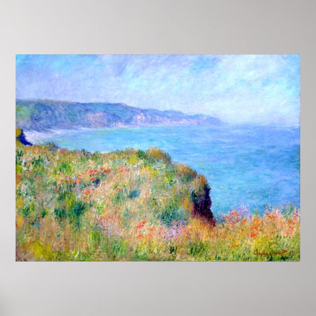 Poster Claude Monet : Cliff près de Pourville (Devant)