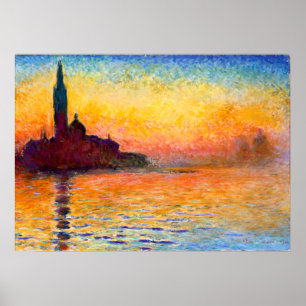 Poster Claude Monet - Coucher de soleil à Venise