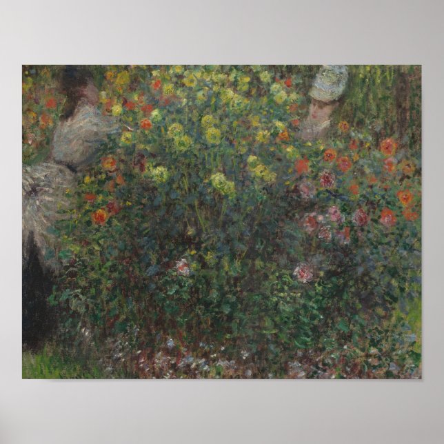 Poster Claude Monet - Dames en Fleurs (Devant)