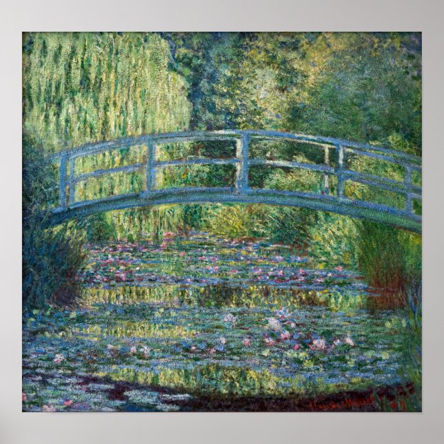 Poster Claude Monet - Eau Lily étang, Harmonie verte (Devant)