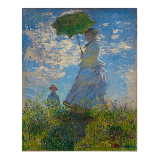 Poster Claude Monet Femme avec un parasol (Devant)