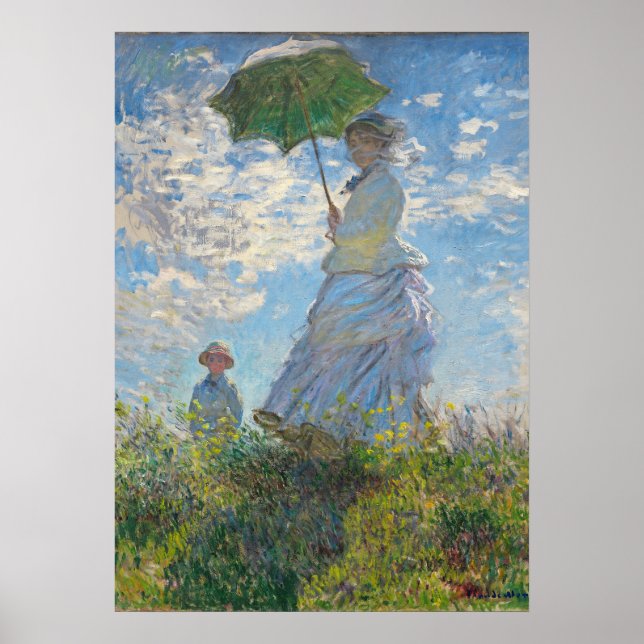 Poster Claude Monet | Femme avec un parasol (Devant)