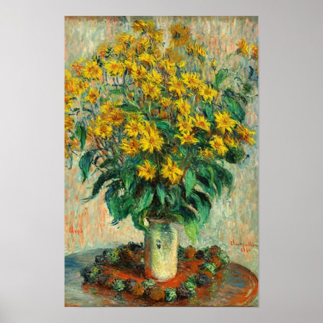 Poster Claude Monet - Fleurs d'artichauts de Jérusalem (Devant)