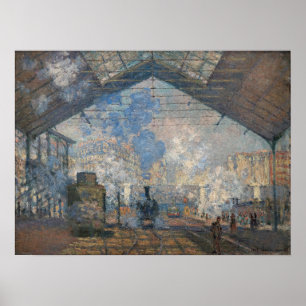 Poster Claude Monet - Gare Saint-Lazare Vue extérieure