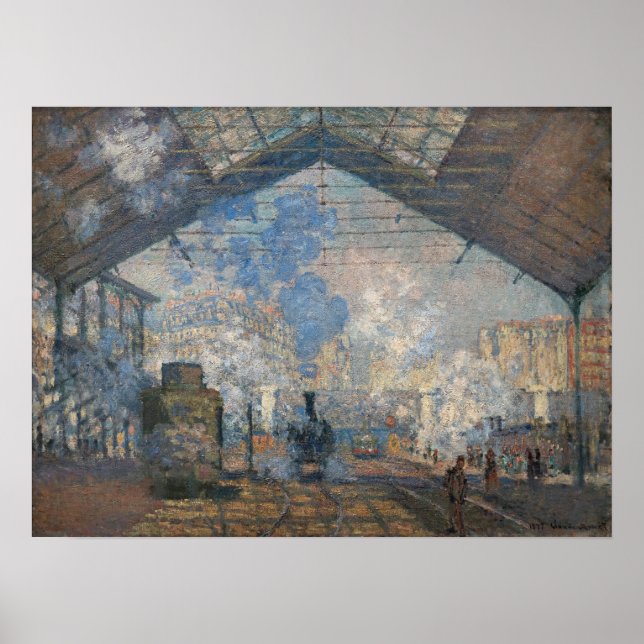 Poster Claude Monet - Gare Saint-Lazare Vue extérieure (Devant)