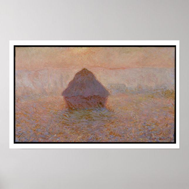 Poster Claude Monet | Grainstack, Sun dans la merde (Devant)