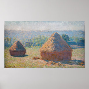 Poster Claude Monet - Haystacks, fin de l'été