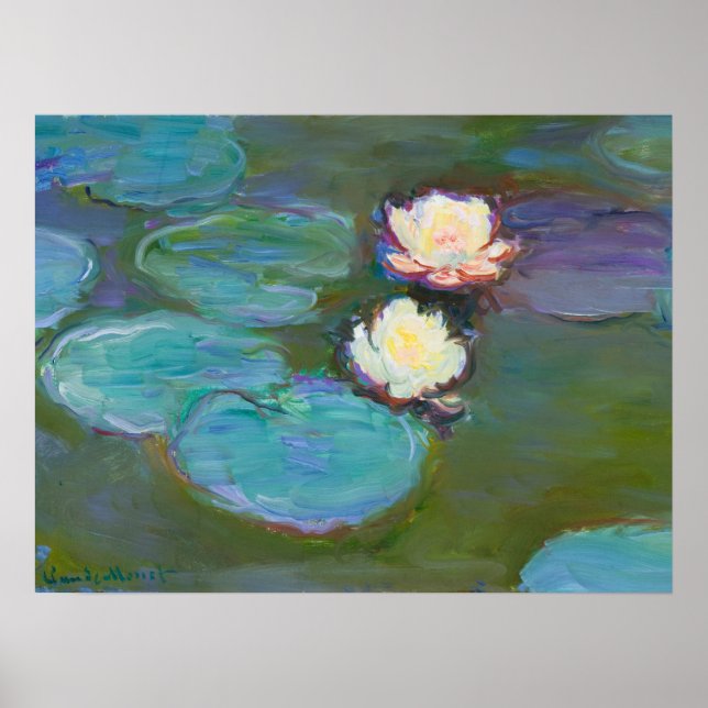 Poster Claude Monet Impressionniste L'Eau Lillies Nymphea (Devant)