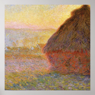 Poster Claude Monet Impressionniste Peinture Graystaks I