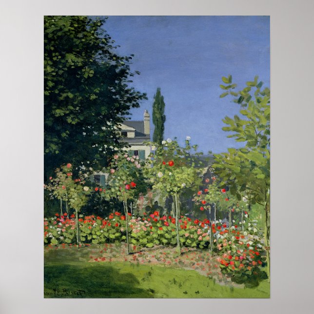 Poster Claude Monet | Jardin fleuri à Sainte-Adresse (Devant)
