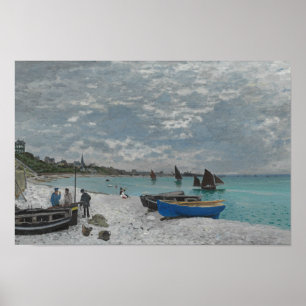 Poster Claude Monet - La plage de Sainte-Adresse