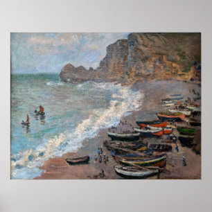 Poster Claude Monet - La plage d'Etretat