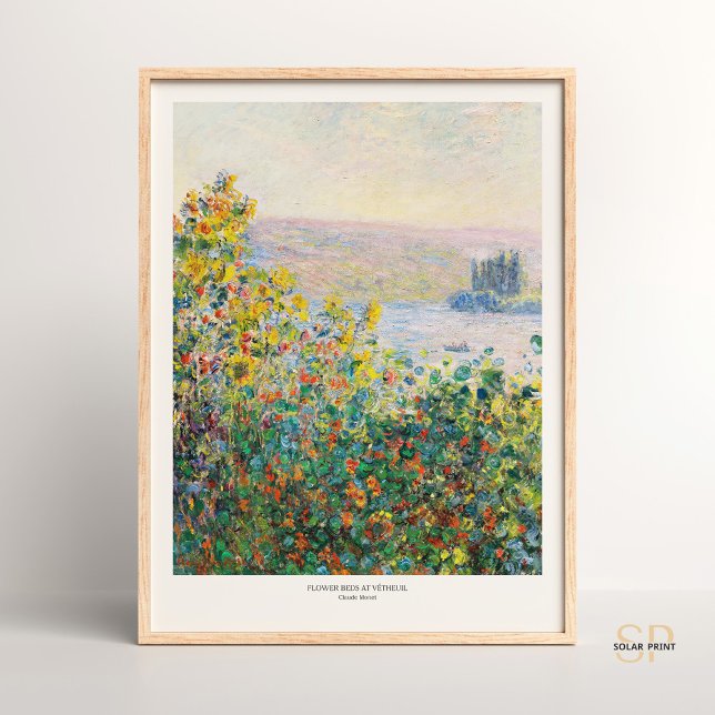 Poster Claude Monet Landscape Flower Beds at Vetheuil Art (Créateur téléchargé)