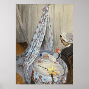 Poster Claude Monet   le berceau, Camille avec le fils