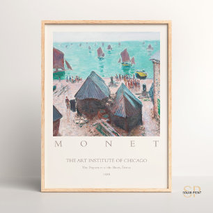 Poster Claude Monet Le départ des bateaux, Étretat