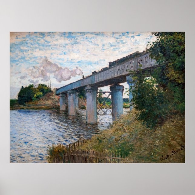 Poster Claude Monet - Le pont ferroviaire à Argenteuil (Devant)