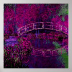 Poster Claude Monet Le pont Japanes violet