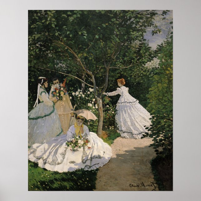 Poster Claude Monet | Les femmes dans le jardin, 1866 (Devant)