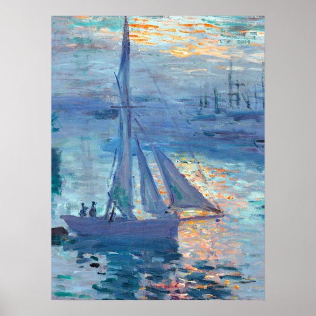 Poster Claude Monet Lever de soleil sur la mer (Devant)