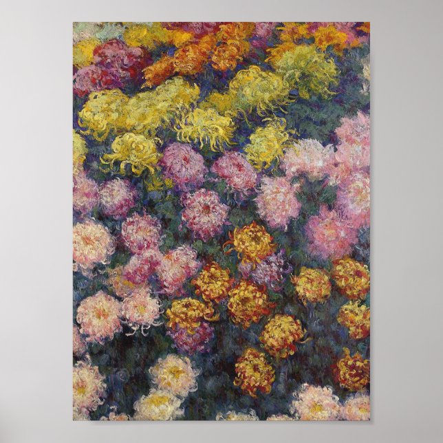 Poster Claude Monet - Lit De Chrysanthèmes (Devant)