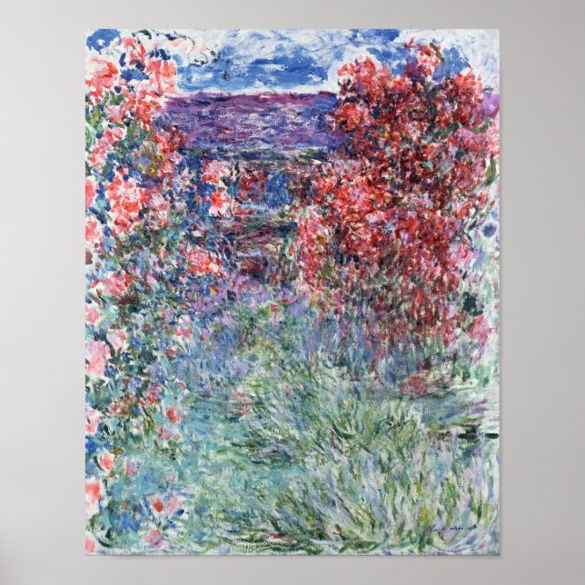 Poster Claude Monet | Maison à Giverny sous les Roses (Devant)
