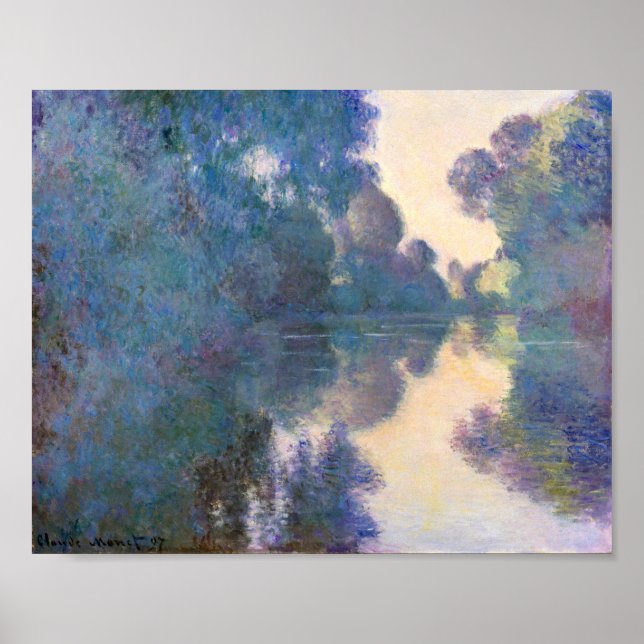 Poster Claude Monet Matin sur la Seine près de Giverny (Devant)