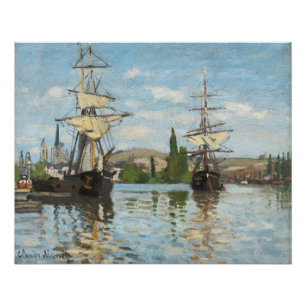 Poster Claude Monet   Navires à Rouen sur la Seine